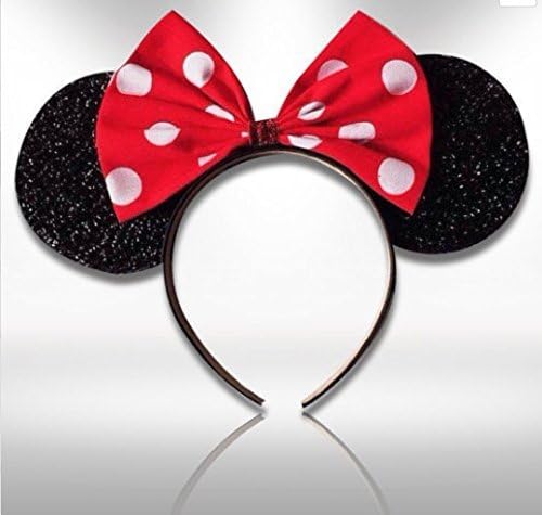 Classic Minnie Mouse Ears Headband, With classy Polka Dot Bow.