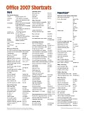 Office 2007 Shortcuts Quick Reference Guide (Cheat Sheet of Keyboard Shortcuts- Laminated Card)