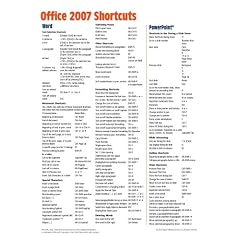 Office 2007 Shortcuts Quick Reference (Laminated Cheat Sheet of Keyboard Shorcuts)