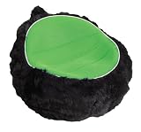 LumiSource Furry Pod Chair with Carrying Handle, Green and Black