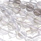 Crystal Quartz : Round-Plain - 8mm Diameter, Sold by: 16 Inch Strand with Angel Mountain Beads Heart Charm (.625 x .570 inches)