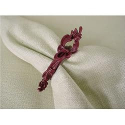 Set of 4 Vintage Style Metal Napkin Rings, Red