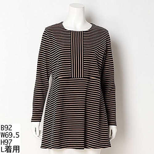 ピサーノ（PISANO） 全2色【大きいサイズ】【L・LL】DJボーダーの切替チュニック