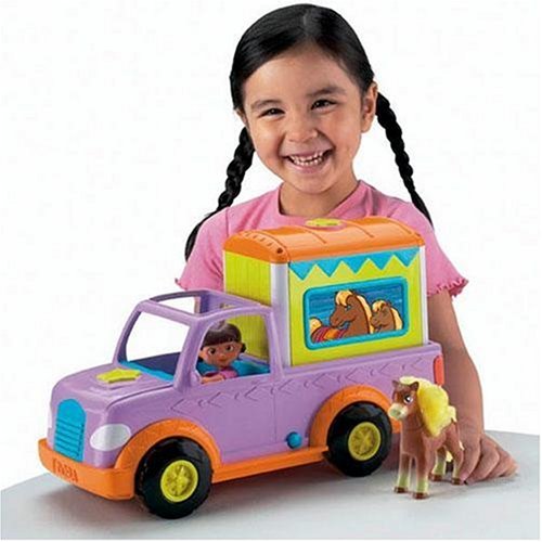 Childrens Toyshop  Toys : Fisher-Price Dora Travel and Care Pony Trailer