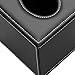 HOMETEK PU Leather Square Roll Tissue Box Holder Cover Napkin Paper Box Case Tray Pumping for Home Office Car Automotive (Black)