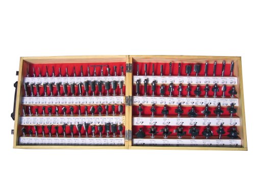 Yukon Tool YTRB100 Carbide Router Bit Set with Bonus Wooden Case, 100-Pieces