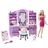 Barbie R4370-0 – Schmink- und Frisier-Salon, inklusive Barbie Puppe