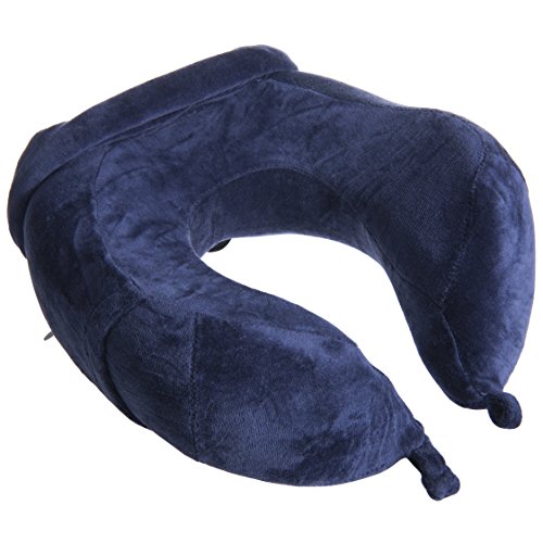 Relax Artist 人体工学設計 低反発 U字型 枕 ピロー ネックスタンド ネックレスト ネックピロー ネックサポート クッション 洗える カバーに収納でき 手触り抜群 紫 グレー ブルー 三色選択可能 (ブルー)