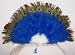 Royal Blue Marabou Feather Fan with Peacock Tips