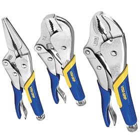Irwin 76SG Vise Grip 3 Piece 6-Inch Long Nose, 7-Inch and 10-Inch Straight Jaw Soft Grip Plier Set