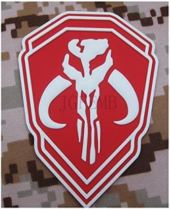 Luminous STAR WARS Boba Fett Mandalorian Bantha Skull BOUNTY HUNTER 3D PVC Velcro Patch