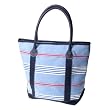 Olive N Figs Blue Stripe Large Tote with Leather Handles