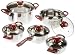 from Axentia Axentia Mondras 221085 5-Piece Cooking Pot Set Stainless Steel Handles Red Model 221085