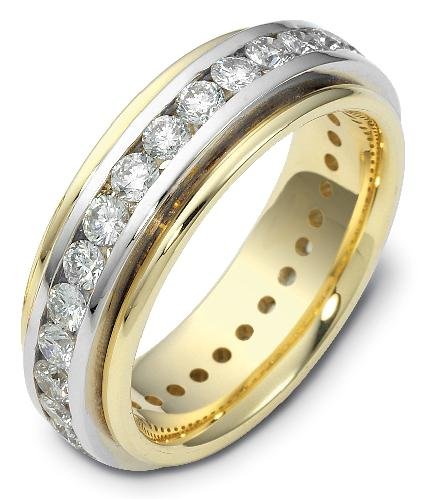 6.5mm traditional diamond wedding band ring (2.50cts diamonds Platinum)