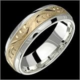 Delana - Stunning Two Tone Comfort Fit Wedding Band for Him & Her! Custom Made! Choose your Size.