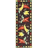 Ottomanson Siesta Collection Kitchen Hot Peppers Design (Machine-Washable/Non-Slip) Runner Rug, 20" x 59", Black