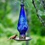 Parasol STFILB Blue Etched Filigree Seed Trumpet Wild Bird Feeder