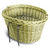 Basil Denver Oval Wicker Bicycle Basket 15041, Wash Green