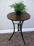 4D Concepts Slate Round Top Coffee Table, Metal/ Slate