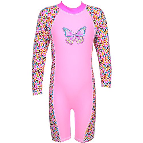 TFJH Girls Swimsuit UPF 50+ UV One Piece Butterfly Swimwear 3-9 Years