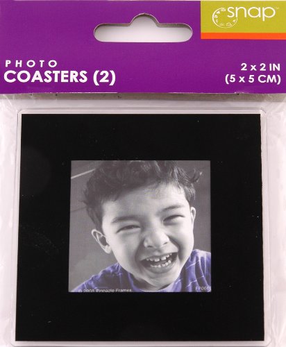 Pinnacle Frames and Accents Snap 07Fa896 Photo Coasters 2-Pack In Black Or Silver