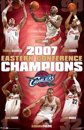 Buy Cleveland Cavaliers (2007 Eastern Conference Champions) Sports Poster Print - 24 X 36 by Adam Hersh Posters
