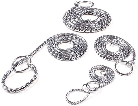 Gold Panda-New Solid Snake P Choke Chain Metal Training Collar For Dog Puppy (13.8"×0.08" / 35×0.2cm)