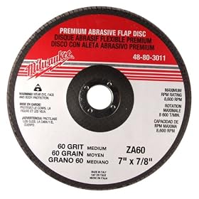 Milwaukee 48-80-3011 7 by 7 8-Inch 60-Grit Flap Disc by Milwaukee