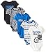 Calvin Klein Baby-Boys Newborn 5 Pack Creeper Set- Black Blue Group