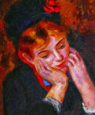 Custom Order #AD-D0H, Oil on Canvas, Custom Painting of The Person You Love, For 1 Person of Customer's Choice, Style: Expressionism, with Signature Text "HAPPY TO HAVE YOU", Canvas Size 19 x 19 inch