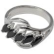 Ring Sterling Silver Black Onyx Gemstone Jewelry US Size 1.75 (rng359)