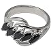 Ring Sterling Silver Black Onyx Gemstone Jewelry US Size 1.75 (rng359)
