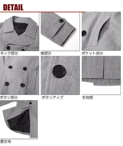 (スペイド) SPADE コート メンズ ピーコート Pコート メルトン ジャケット【q740】 (M, ロイヤルブルー)