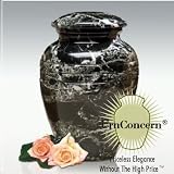 The Bendemeer Cremation Urn, A Black Grain Polished Marble Urn