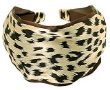 L. Erickson USA Two Tone Scarf Headband - Baby Cheetah Silk Print/Silk Charmeuse Chocolate