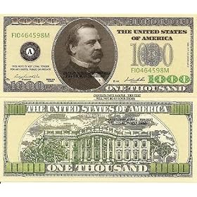 Novelty Dollar Casino Party Poker Night Money Cleveland 1,000 Dollar Bills X 25