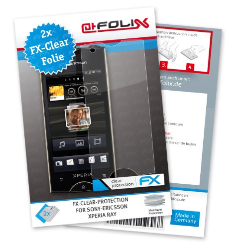atFoliX 2 x FX-Clear Displayschutzfolie f�r Sony-Ericsson Xperia ray