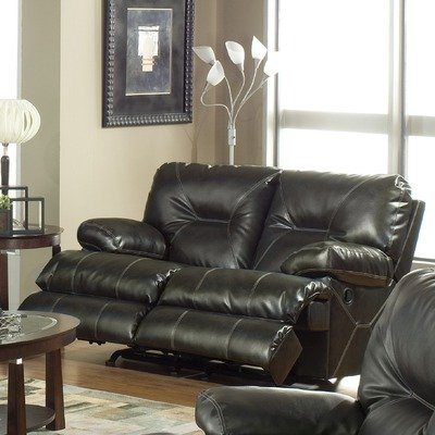 Cortez Dual Rocking Bonded Leather Loveseat
