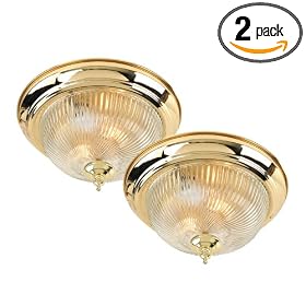 Royce Lighting RFM2/914-325 Twin Pack Flush Mount in Polished Brass Finish
