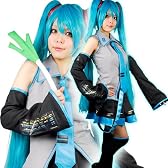 【初音ミク】 電子の歌姫★ねぎ付きコスプレ8点セット　Mサイズ