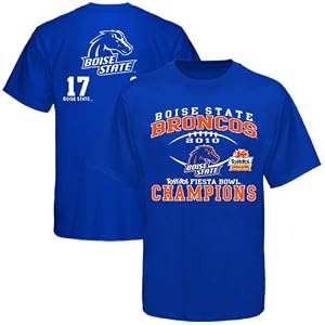 Boise State Broncos Royal Blue 2010 Fiesta Bowl Champions Score T-shirt