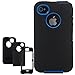 iSee Case iPhone 4S Case, iPhone 4 Case, (TM) Hybrid Rugged Heavy Duty Case with Built in Screen Protector for Apple iPhone 4 4S (4S-Super Armor Black on Blue)