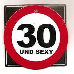 1 METALL SCHILD RUND ZAHL 30.Geburtstag