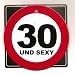 1 METALL SCHILD RUND ZAHL 30.Geburtstag