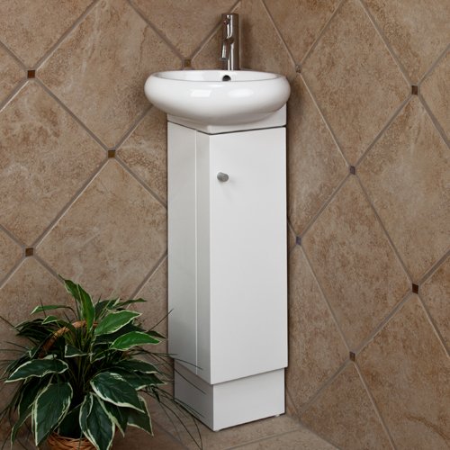 15 Mariella Corner Vanity - White