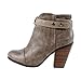 Breckelle's GAIL-22 Women's Belted Chunky Stacked Heel Ankle Booties Beige 8