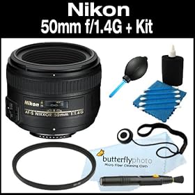 Click here to buy Nikon 50mm f 1.4G SIC SW Prime Nikkor Lens for Nikon Digital SLR Cameras + UV Filter + Care....