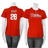 Majestic Philadelphia Phillies #26 Chase Utley Red Ladies T-shirt