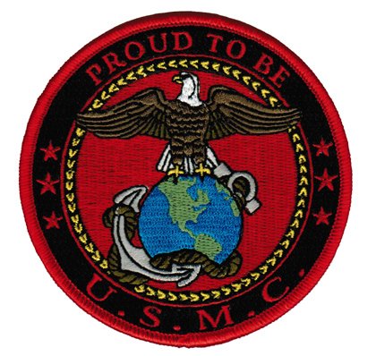 Proud To Be USMC Patch Embroidered Military Emblem US Marine Corps Iron-On Eagle Logo
