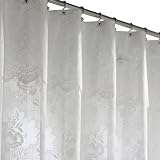 Maytex Floral Lace Fabric Shower Curtain